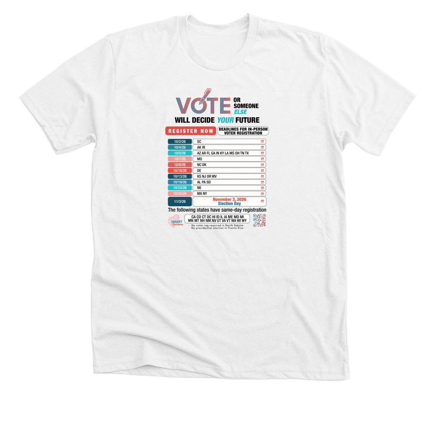 National Voter Registration Day Merch, a Solid White Blend Premium Unisex Tee