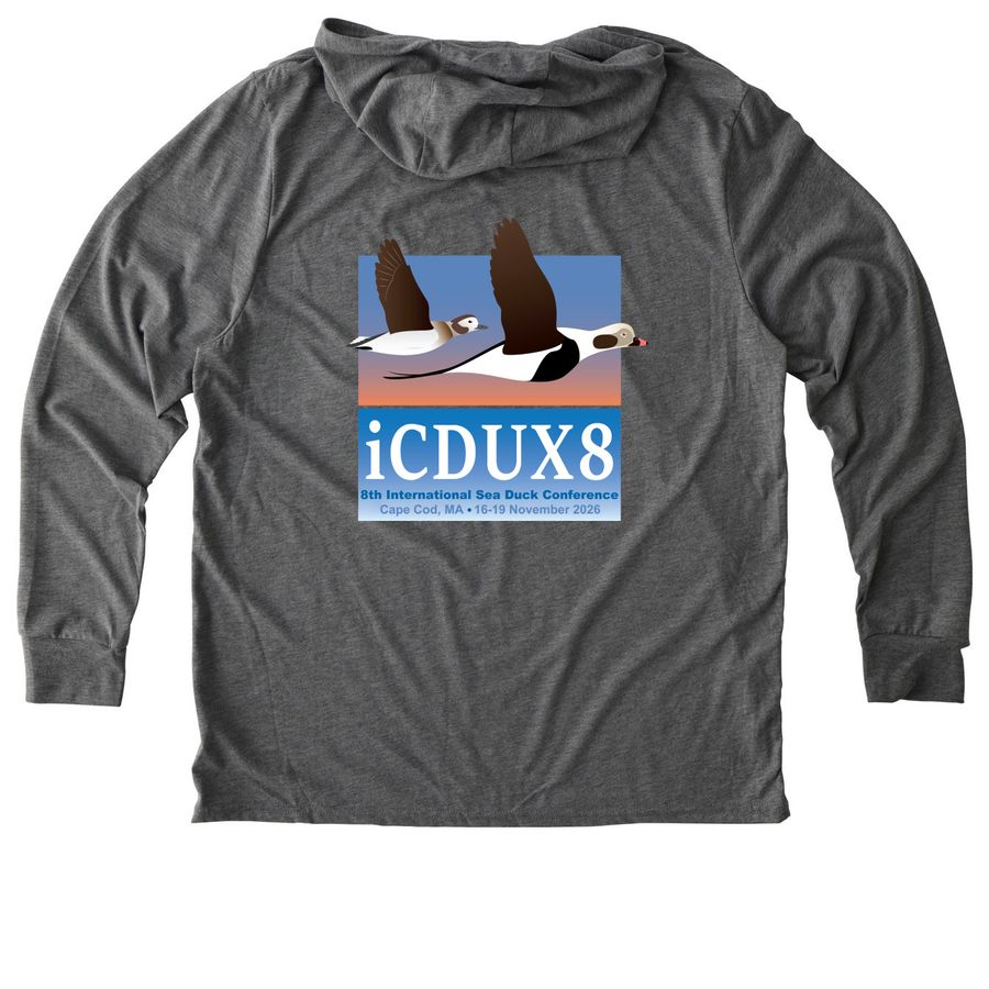 iCDUX8: Tees & Long-sleeves (dark), a Aluminum Grey Allmade Eco Triblend Hoodie Tee (back-view)