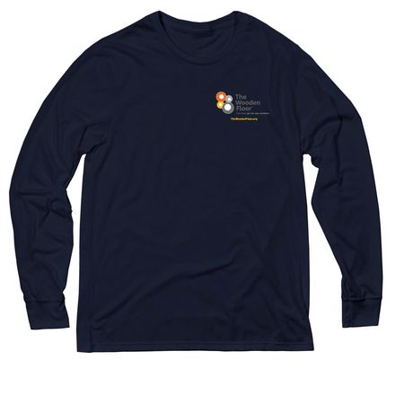 The Wooden Floor Logo Dark Gray, a Night Sky Navy Allmade Eco Triblend Long Sleeve Tee