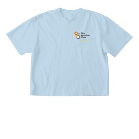 The Wooden Floor Logo Dark Gray, a Chambray Comfort Colors Boxy Tee