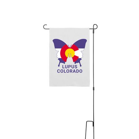 Lupus Colorado Yard Flag, a White 12" x 18" Yard Flag with Stake