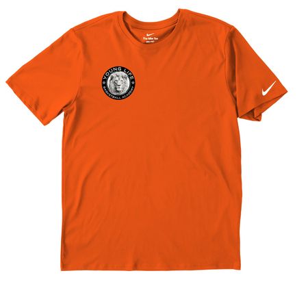YLBA 2025 Logo, a Brilliant Orange Nike Dri-FIT Jersey Blend Performance Tee