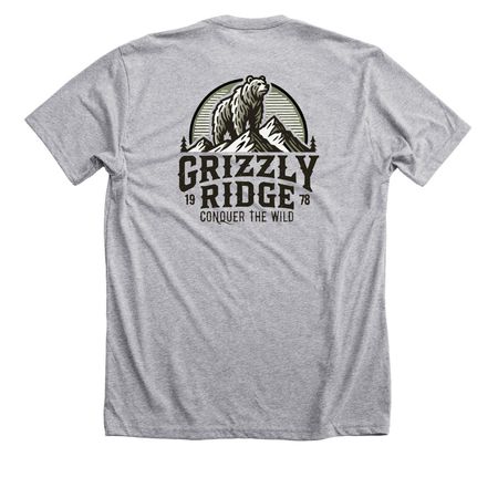 GRIZZLY RIDGE, a Athletic Heather Premium Unisex Tee (back-view)