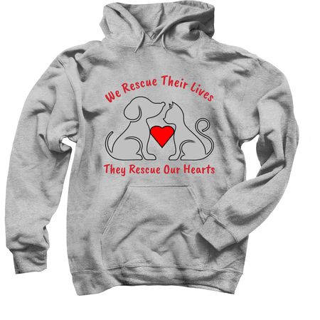 Rescue Our Hearts, a Sport Grey Pullover Hoodie