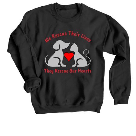 Rescue Our Hearts, a Black Crewneck Sweatshirt