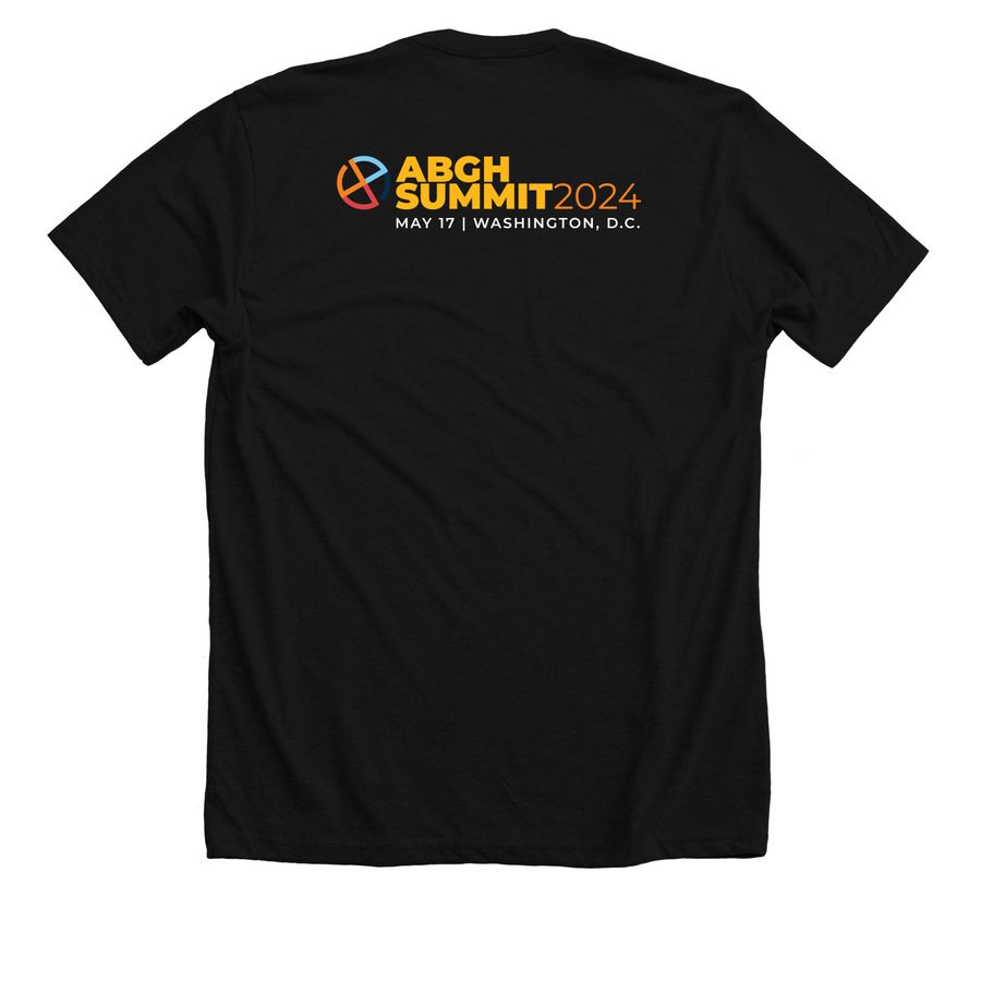 Dream. Dare. Do. ABGH Summit 2024., a Solid Black Blend Premium Unisex Tee (back-view)