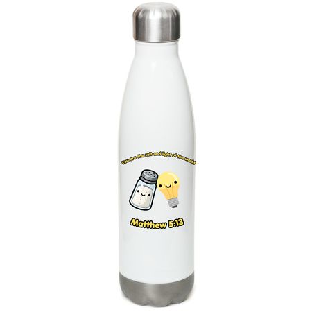 Salt and light, a White Stainless Steel Water Bottle