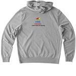 Storytime is My Cardio, a Granite Grey Heather Allmade Organic French Terry Pullover Hoodie (back-view)