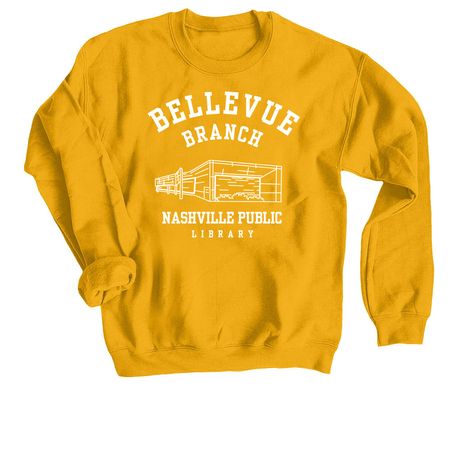 Bellevue Branch Library, a Gold Crewneck Sweatshirt