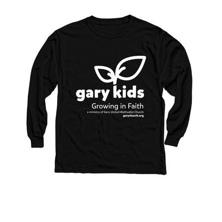 Gary Kids Church Merch, a Black Youth Long Sleeve Tee