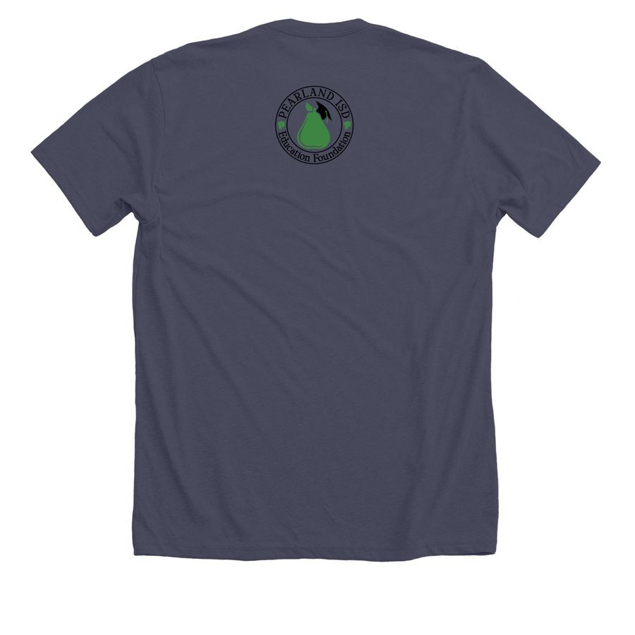 Pearland ISD 2026-27, a Heather Midnight Navy Premium Unisex Tee (back-view)