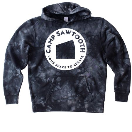 Camp Sawtooth 2026, a Black Youth Tie Dye Pullover Hoodie