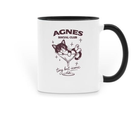 Agnes The Little Lady Merch, a Black Two-Tone Ceramic Mug