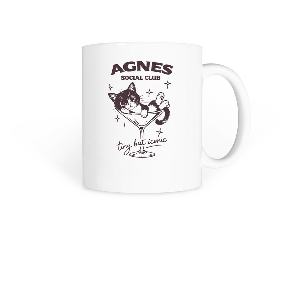 Agnes The Little Lady Merch, a White Coffee Mug