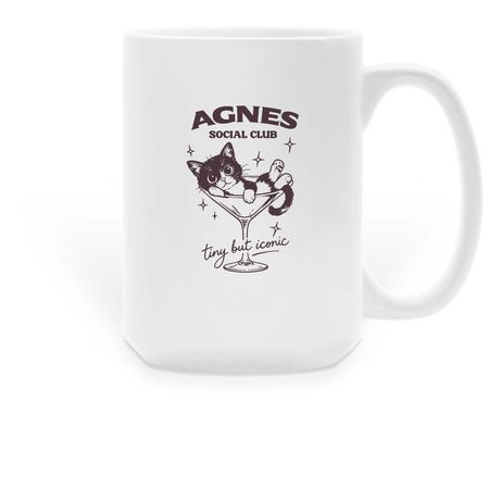 Agnes The Little Lady Merch, a White Large Coffee Mug
