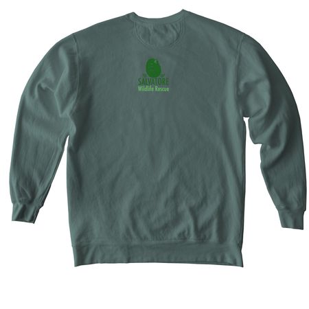 Support Wildlife, a Blue Spruce Comfort Colors Crewneck Sweatshirt (back-view)