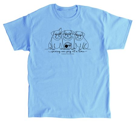 Simple Pug Shirt. Big Impact., a Carolina Blue Classic Unisex Tee
