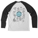 2026 Chapter Shirt, a Space Black/ Bright White Allmade Eco Triblend Colorblock Raglan Long Sleeve Tee (back-view)