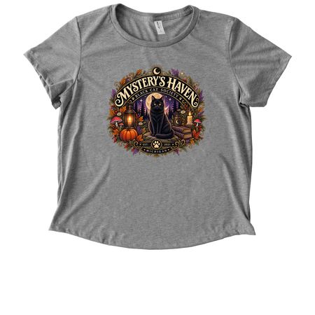 Black Cat Society, a Aluminum Grey Allmade Eco Triblend Women?s Scoop Neck Tee