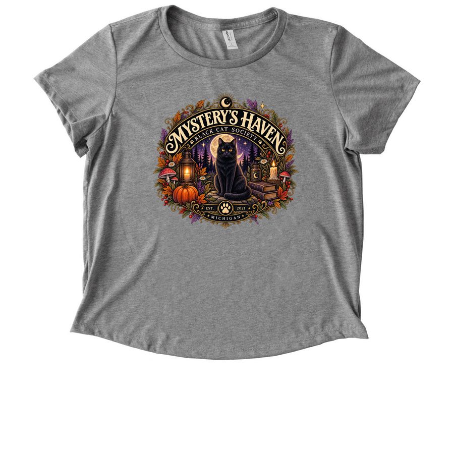 Black Cat Society, a Aluminum Grey Allmade Eco Triblend Women?s Scoop Neck Tee