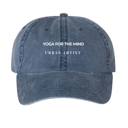 Yoga for the Mind Collection, a Navy Printed Pigment Dye Baseball Cap