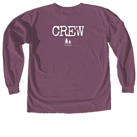 CREW SHIRT, a Berry Comfort Colors Long Sleeve Tee (back-view)