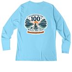 100 Trips ? Female Paddler, a Light Blue Women's UV Performance Long Sleeve Tee (back-view)