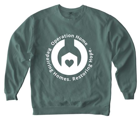 "Operation Home Crew", a Blue Spruce Comfort Colors Crewneck Sweatshirt