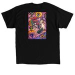 Flying Mellow x Cosmic Doodles, a Black Classic Unisex Tee (back-view)
