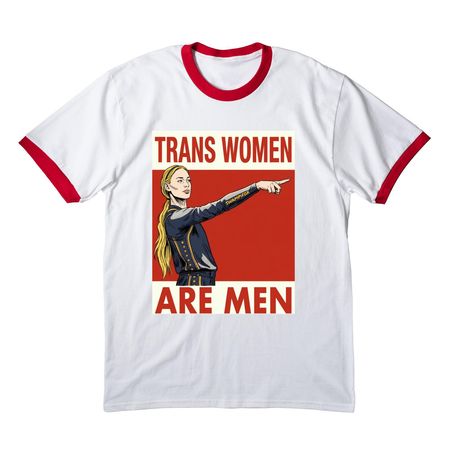 Sophie, a White/ Red Cotton Ringer Tee