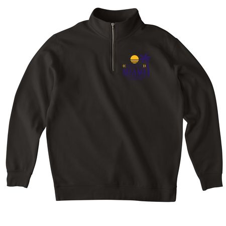Miami Sweatshirts Hoodies, a Black Midweight Quarter Zip Pullover
