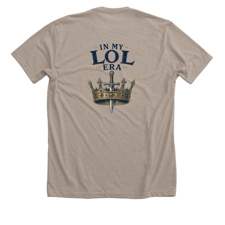 LOL Era- Ironwood, a Heather Stone Premium Unisex Tee (back-view)