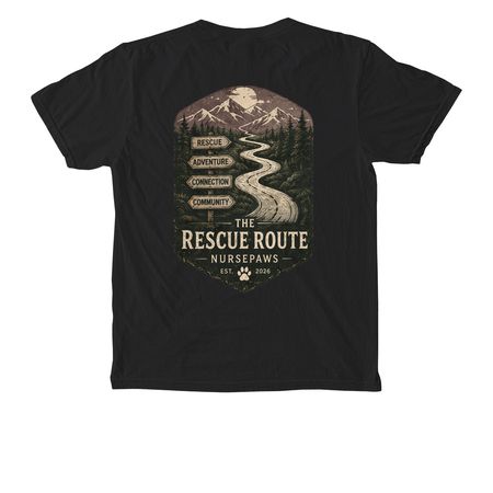 The Rescue Route., a Black Comfort Colors Pocket Tee