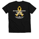 My Hero Needs a Cure, a Solid Black Blend Premium V-Neck Tee (back-view)