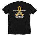 My Hero Needs a Cure, a Solid Black Blend Premium Unisex Tee (back-view)