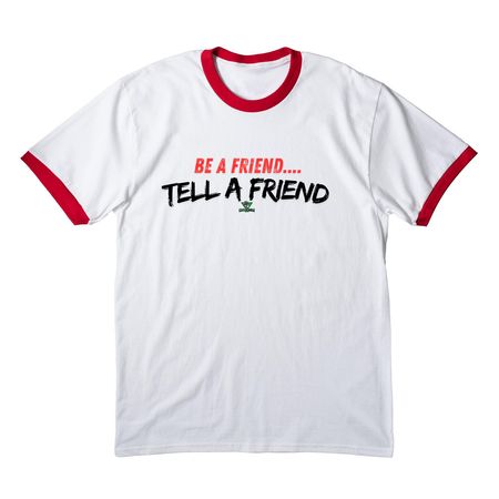 Be A Friend Collection, a White/ Red Cotton Ringer Tee