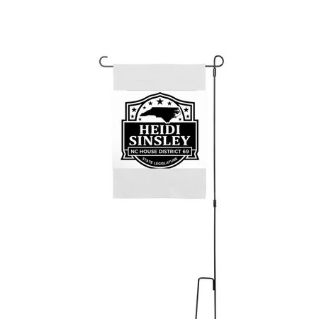 Garden Flags, a White 12" x 18" Yard Flag with Stake