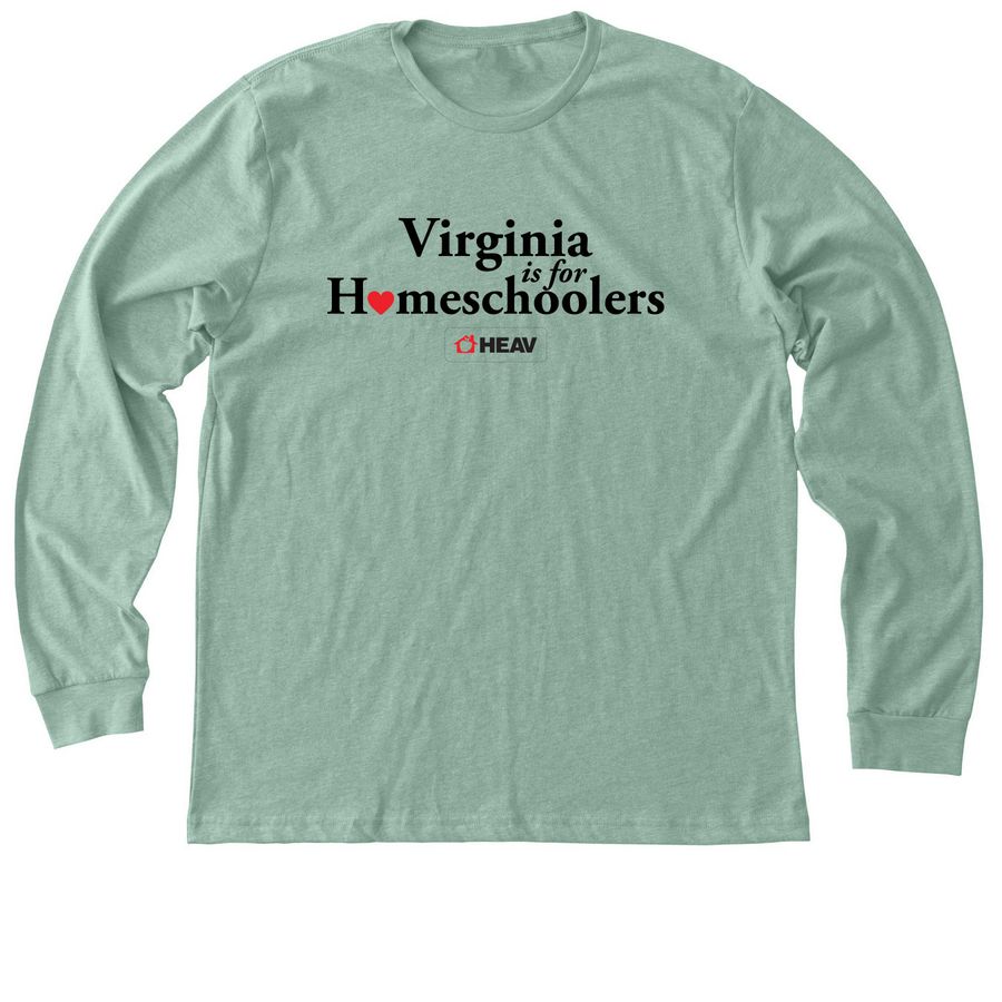 Virginia Is for Homeschoolers, a Heather Dusty Blue Premium Long Sleeve Tee