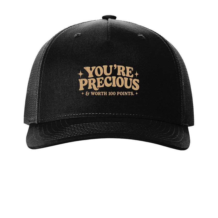 100 Points - Hats, a Black Printed Five-Panel Trucker Cap