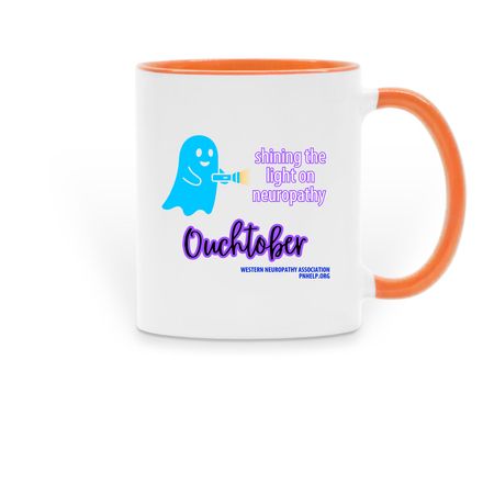 Ouchtober 2026 Mugs, a Orange Two-Tone Ceramic Mug