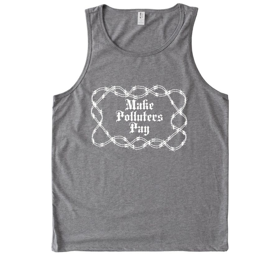 Make Polluters Pay (Clothing), a Aluminum Grey Allmade Eco Triblend Tank