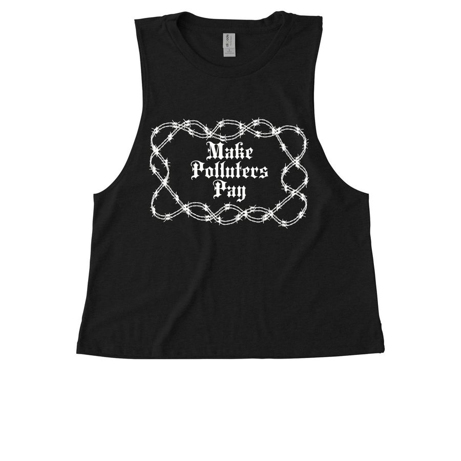 Make Polluters Pay (Clothing), a Deep Black Allmade Eco Triblend Women?s Muscle Tank