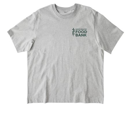 Sharing Thanksgiving Basket Brigade 2026, a Cool Heather Grey Stanley/Stella Unisex Freestyler Heavyweight Tee (back-view)