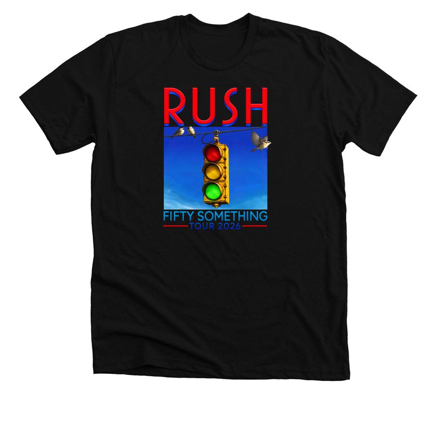 Rush Merch 2026 Tour, a Solid Black Blend Premium Unisex Tee