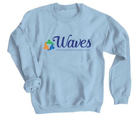 Waves of Warmth, a Light Blue Crewneck Sweatshirt