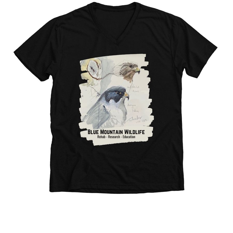 Telander Watercolor, a Solid Black Blend Premium V-Neck Tee