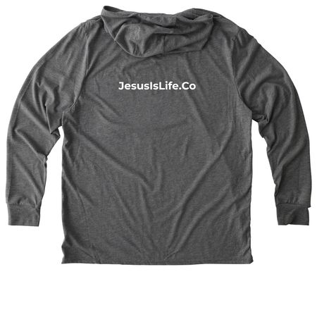 Never Thirst Again Water Collection., a Aluminum Grey Allmade Eco Triblend Hoodie Tee (back-view)