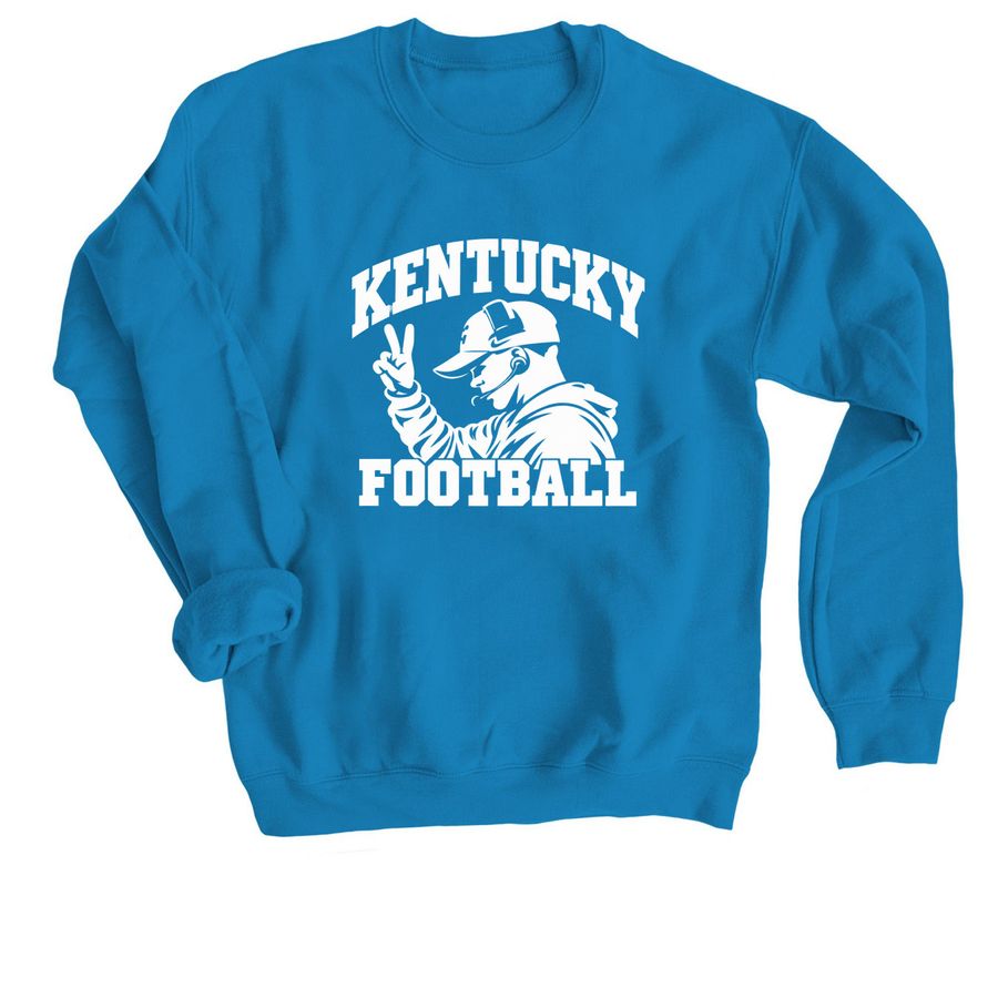 Kentucky Football Two Finger Coach Shirt, a Sapphire Crewneck Sweatshirt