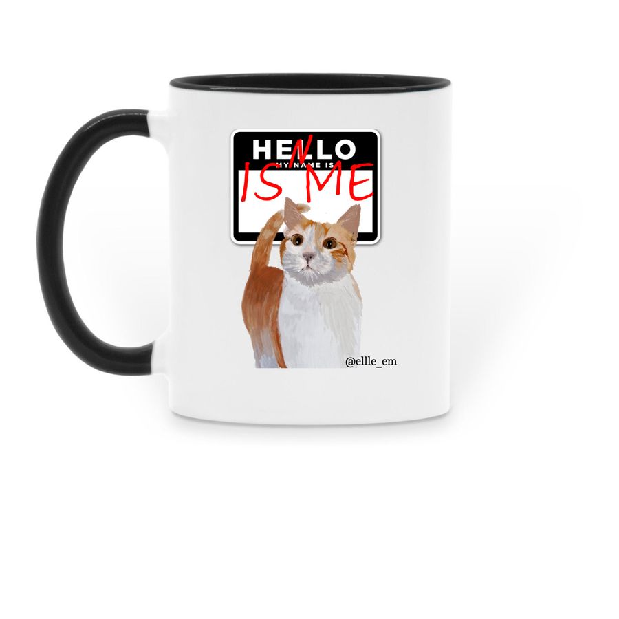 HENLO IS ME CHARMANDER, a Black Two-Tone Ceramic Mug