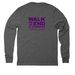 Conquer Healing Progress, a Aluminum Grey Allmade Eco Triblend Long Sleeve Tee (back-view)